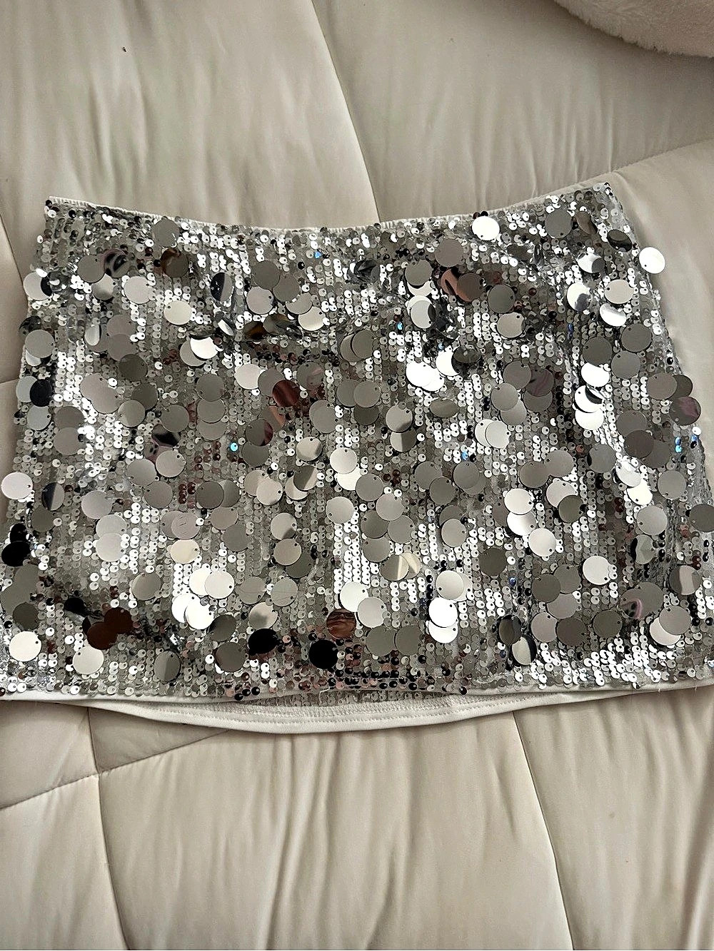 Shein Scarlett Sequin Mini Skort Silver